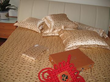 الحرير مجموعة الفراش الحرير والكتان السرير